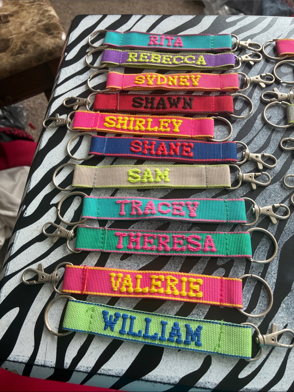 Personalized Neon Name Keychain Strap - Multiple Color Options